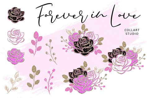 Valentines Illustrations Flowers Clipart Graphic by collartstudio ...