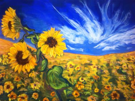 sunflower field drawing easy - Tomi Grenier