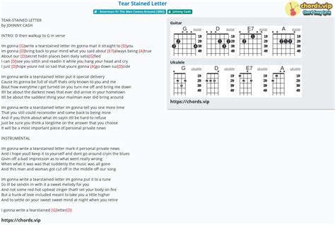 Chord: Tear Stained Letter - Johnny Cash - tab, song lyric, sheet ...