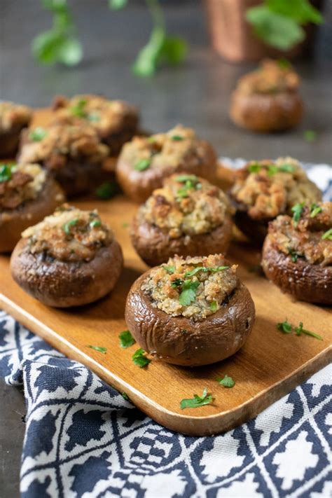 Herb and Garlic Stuffed Mushrooms - Veggie Desserts