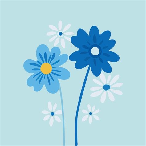 Blue Cartoon Flower