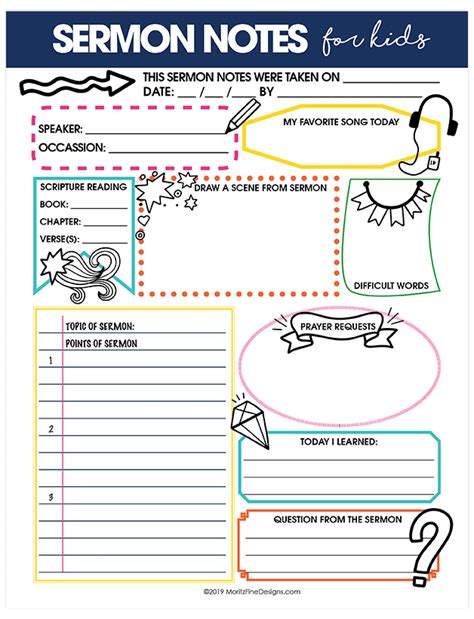 Printable Sermon Notes for Kids | Free Printable Download