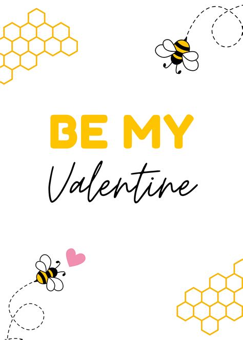 Free Bee My Valentine Printable Cards - 24hourfamily.com