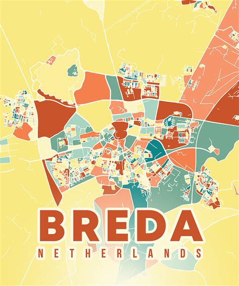 Breda Netherlands Map Digital Art by Alexandru Chirila - Fine Art America