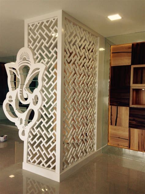 temple partition | Jaali design, Mdf jali, Room door design