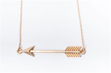 Matte Gold Arrow Necklace Arrow Necklace Arrow Jewelry