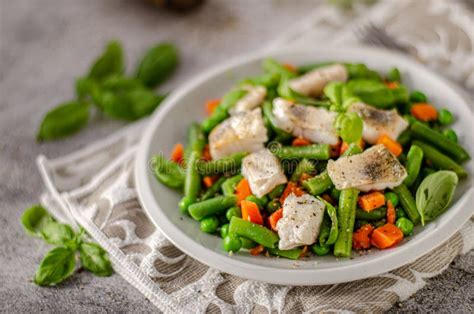 Fresh Salad with Roasted Fish Stock Image - Image of lunch, delicious: 169661623