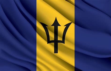 Barbados national flag waving realistic vector illustration 9729106 ...