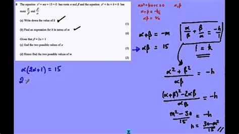 Quadratics - alpha beta roots problem 2 - YouTube