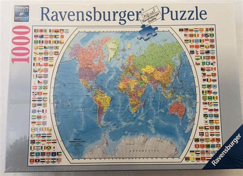 Ravensburger 1000 Piece World Map & Country Flags Jigsaw Puzzle ...