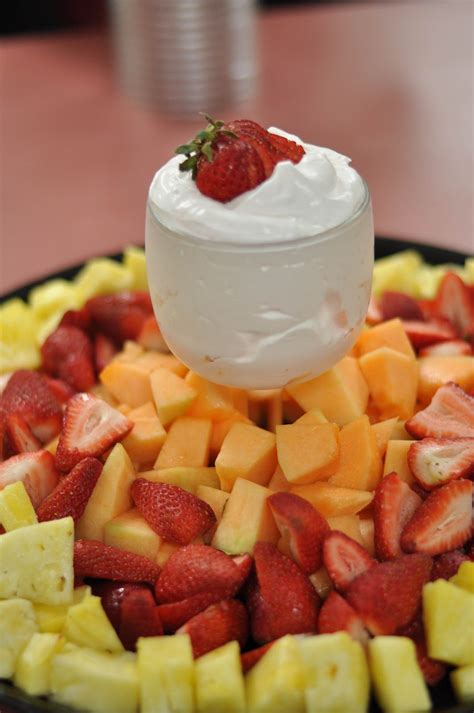 A light and creamy fruit dip that ALWAYS disappears way to fast! Serve ...