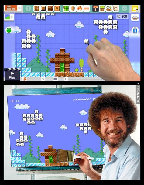 Happy Little Mario Maker Clouds - 9GAG