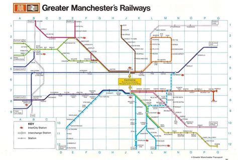 GMPTE Train Map 1985 | Train map, Manchester train, Greater manchester