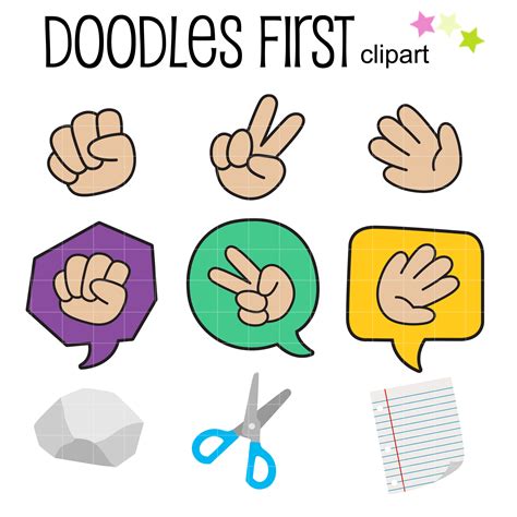 Rock Paper Scissors Digital Clip Art for Scrapbooking Card - Etsy Ireland