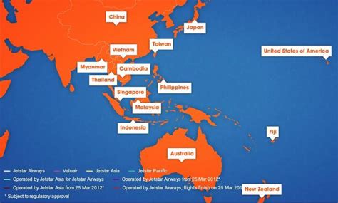 civil aviation: Jetstar routes map