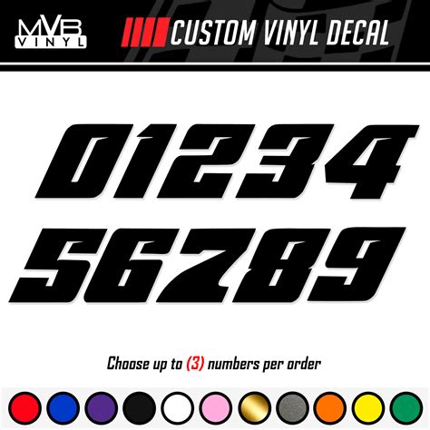 Racing Numbers Vinyl Decal Sticker Dirt Bike Plate BMX Track Numbers – MVB Vinyl Creations