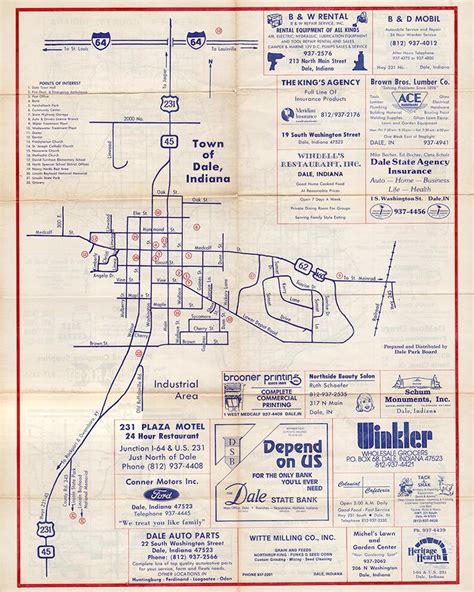 Town Map of Dale Spencer County Indiana Art & Collectibles Prints ...