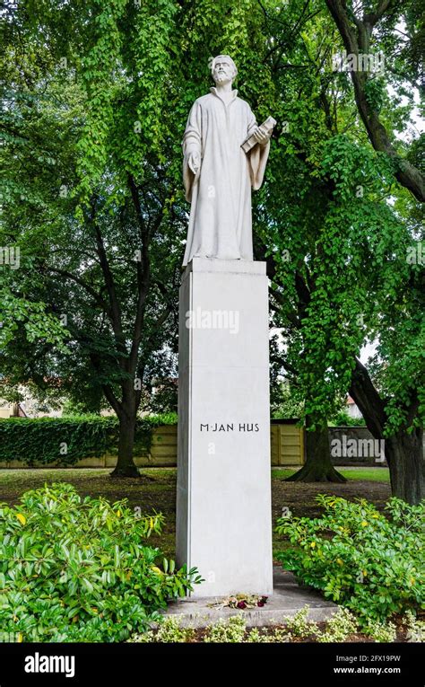 Jan Hus, a sandstone statue in a park, Nymburk, Czech republic, Europe Stock Photo - Alamy