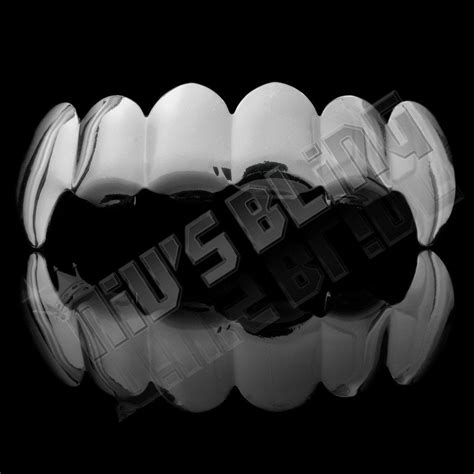 14k Silver Vampire Fang Grillz | Hip Hop Grills | Niv's Bling