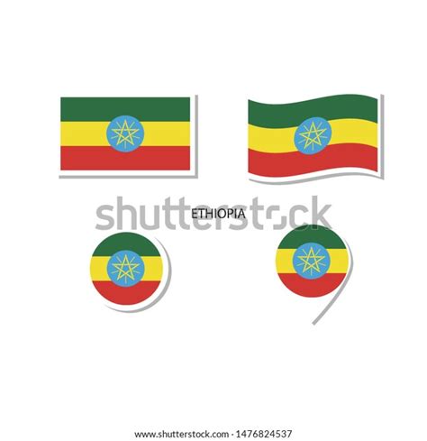 Ethiopia Flag Logo Icon Set Rectangle Stock Vector (Royalty Free ...