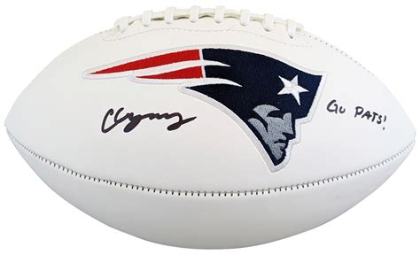 Christian Gonzalez Autographed New England Patriots White Logo Football - KBK Sports