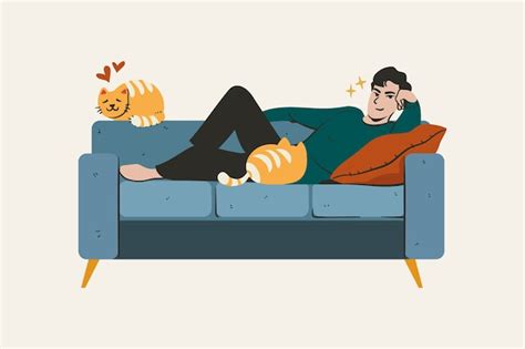 Una persona descansando en su casa en un sofá | Vector Gratis