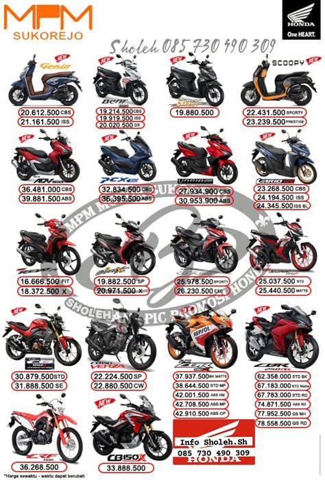 Brosur Kredit dan Daftar Harga Motor Honda Pasuruan