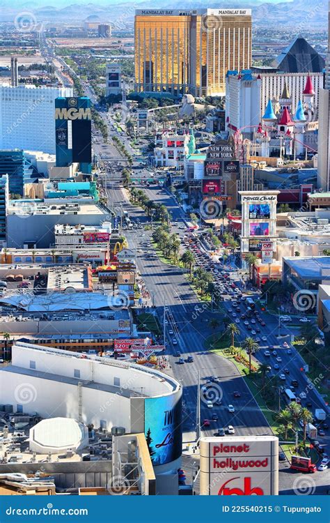 Las Vegas Strip Aerial View Editorial Image - Image of landmark, street: 225540215