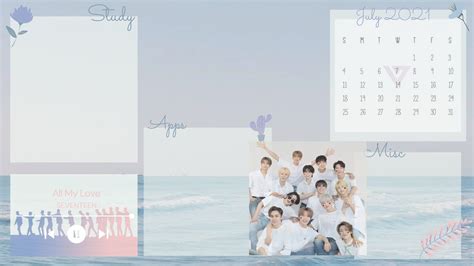 SEVENTEEN THEMED DESKTOP ORGANIZER 🖥️ (Windows 10) | Desktop wallpaper organizer, Bts wallpaper ...