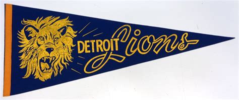 Lot Detail - 1950's Detroit Lions Pennant with Large Lion Face