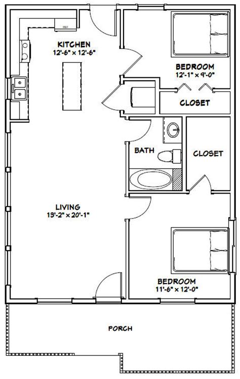 the floor plan for a two bedroom, one bath apartment with an attached bathroom and living room