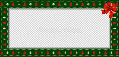 Rectangle Festive Border Banner with Red Bow for Christmas Stock Vector ...