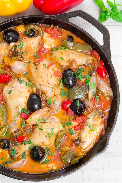 CHICKEN PROVENCAL: traditional French recipe with bell peppers