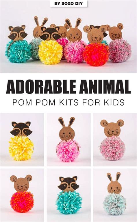 Super cute pom pom animal craft for kids. Kids will love creating this ...