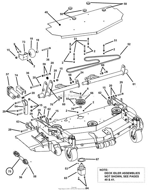 Snapper Pro 7084350 - EZF2100DKU, 21HP Kubota Series 0 Parts Diagram for 61" Mower Deck Assembly ...