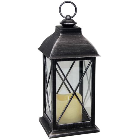 Plastic Lantern Black & Silver, 12" | Lanterns, Outdoor lanterns, At home store