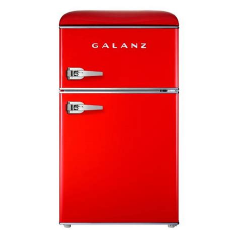 Galanz 3.1 cu. ft. Retro Mini Fridge with Dual Door True Freezer in Red-GLR31TRDER - The Home Depot