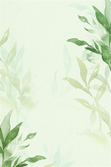 Download premium image of Spring floral border background in green with leaf watercolor ill… in ...