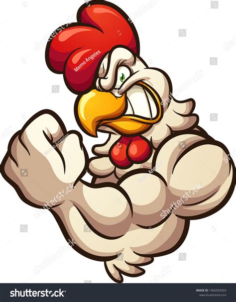 Strong Cartoon Chicken Mascot Flexing Arm Stock Vector (Royalty Free) 1366593503 | Shutterstock