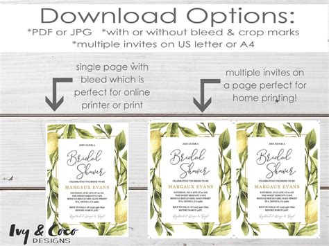 Editable Lemon Bridal Shower Invitation Template Summer | Etsy