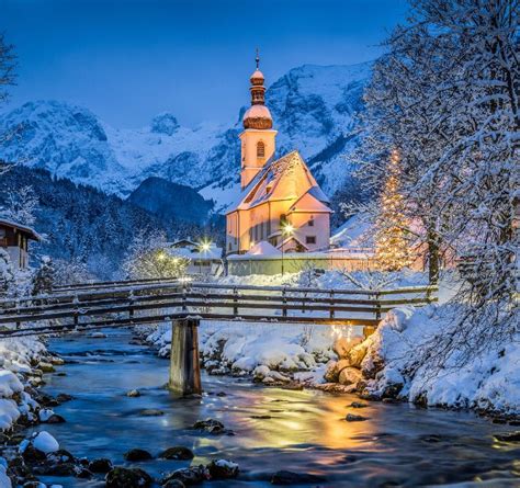 Bavarian church in the snow at christmas - Travel Off Path