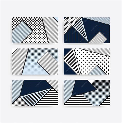 Premium Vector | Black and white pop art geometric pattern set material design background