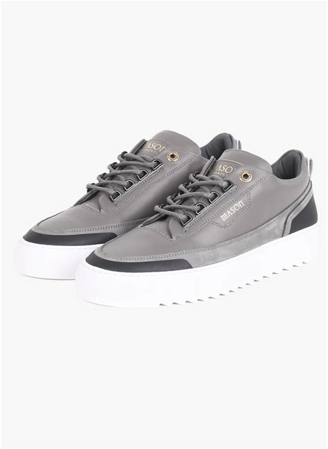 Mason Garments 'Torino 3' Leather Nubuck Sneakers Grey Grey - Mensquare