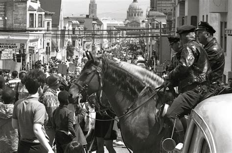 File:Mounted policemen watch a Vietnam War protest march in San Francisco, April 1967.jpg - FoundSF