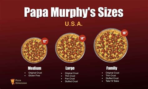 Big Chain Pizza Sizes and Crusts Comparisons | Pizza Dimension