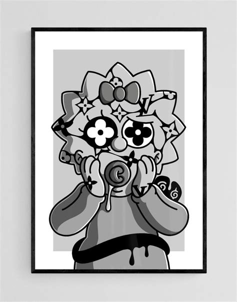 Maggie from the Simpsons infected with Louis Vuitton & Dopedarius Disney Canvas Art, Pop Art ...