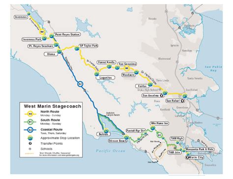 West Marin Bus Map - Marin CA • mappery