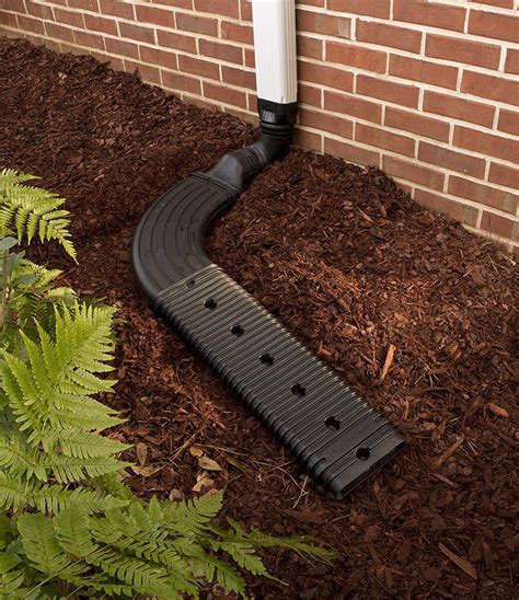 Amerimax 4601 StealthFlow Low Profile Downspout Kit plus Extension and Elbow Adapter, Black in ...