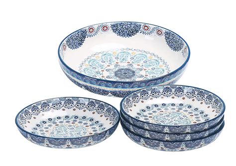 Bico Blue Talavera Ceramic Pasta Bowl, Set Of 5 | Dixie Chik Cooks