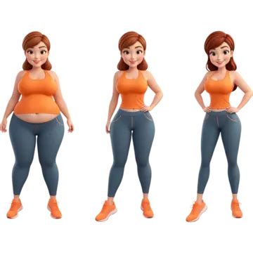 Girl Before And After Weight Loss Cartoon, Cartoon Clipart, Weight Clipart, Girl Clipart PNG ...